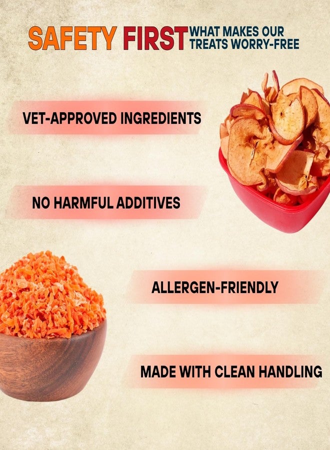 Sage Square Dog Dried Carrot & Apple Flakes Treats - Natural, Healthy & Tasty Snacks | Rich in Fiber & Vitamins | No Artificial Preservatives | Low Fat, Digestible | Ideal for Training, Chewing | 100g - Image 5